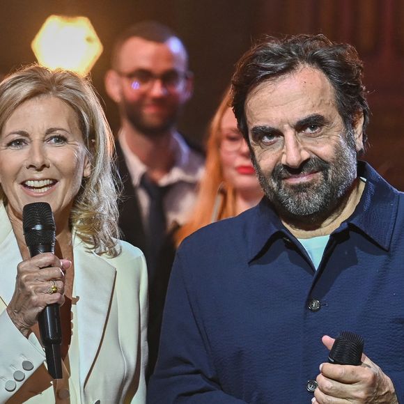 Exclusif - Claire Chazal et André Manoukian - Enregistrement de l'émission "Le Grand Echiquier : Spéciale Dalida" à l'Opéra royal de Versailles, présentée par C.Chazal et A.Manoukian, et diffusée sur France 2, le 18 mars 2025. © Guillaume Gaffiot/Bestimage