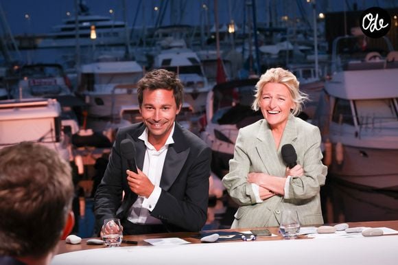 Exclusif - Bertrand Chameroy, Anne-Elisabeth Lemoine - Plateau de l'émission "C à vous" lors du 79ème Festival International du Film de Cannes le 14 mai 2026. © Jack Tribeca / Bestimage