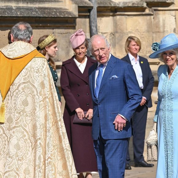 La famille royale lors de la messe de Pâques à la chapelle St George du château de Windsor le 20 avril 2025



Pictured: King Charles (Le roi Charles III d'Angleterre) III, Queen Camilla (Camilla Parker Bowles, reine consort d'Angleterre)