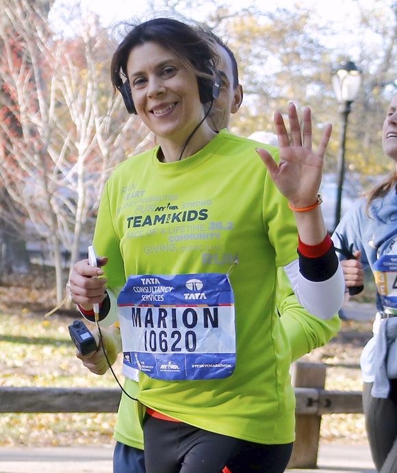 Marion Bartoli pendant le marathon de New York dans Central Park à New York City, New York, Etats-Unis, le 6 novembre 2016. © Agence/Bestimage