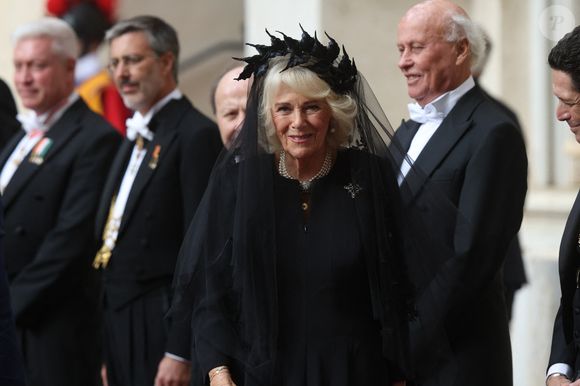 Le roi Charles III d'Angleterre et Camilla Parker Bowles, reine consort d'Angleterre, reçus par le pape Léon XIV au Vatican (Rome), le 23 octobre 2025. Photo par PA Photo/ Bestimage