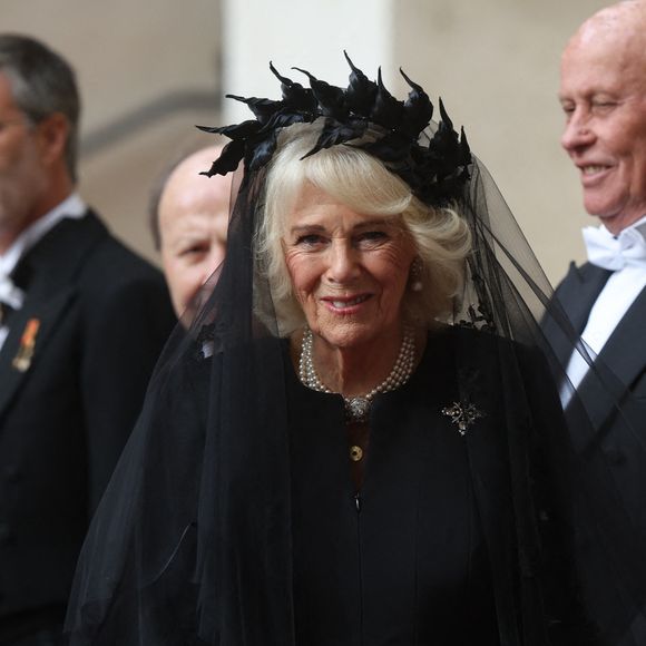 Le roi Charles III d'Angleterre et Camilla Parker Bowles, reine consort d'Angleterre, reçus par le pape Léon XIV au Vatican (Rome), le 23 octobre 2025. Photo par PA Photo/ Bestimage