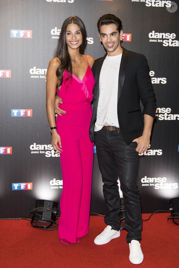 Tatiana Silva et son danseur Christophe Licata lors du photocall de présentation du jury et des nouveaux couples de "Danse avec les Stars" au siège de TF1 à Boulogne-Billancourt, le 28 septembre 2017. © Pierre Pérusseau/Bestimage