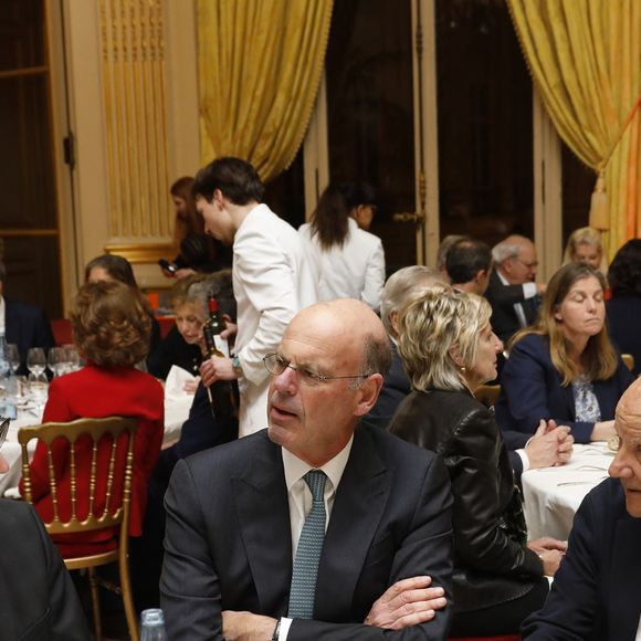 Exclusif - Stephan Steinlein, ambassadeur d'Allemagne, Eric Lombard, Marc Ladreit de Lacharrière - Dîner du Cercle de la Revue des Deux Mondes au Cercle de l'Union Interallié à Paris le 11 marx 2025. © Marc Ausset-Lacroix/Bestimage