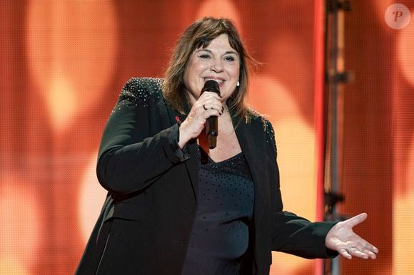 Exclusif - Michèle Bernier lors de l'enregistrement de la soirée "Les 30 ans du sidaction - la soirée événement" au Grand Rex à Paris diffusée le 23 mars 2024 sur France 2 Cyril Moreau - Coadic Guirec / Bestimage