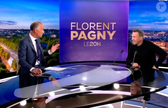 Florent Pagny, qui va beaucoup mieux, était l'invité de Gilles Bouleau aux 20 heures de TF1 le jeudi 16 novembre. © Captute TV TF1 via Bestimage