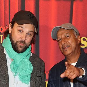 Arthur Jugnot, Pascal Légitimus assistent à "Spalamot" au Théâtre de Paris. Le spectacle est la version française de la comédie musicale adaptée de Monty Python's "Sacred Graal" à Paris, France le 28 septembre 2023. Photo ABACAPRESS.COM