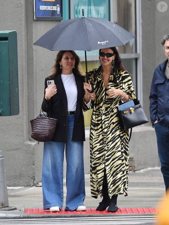 Le 15 juin 2025, Irina Shayk photographiée à New York avec un sac Birkin d'Hermès. The ImageDirect / Bestimage