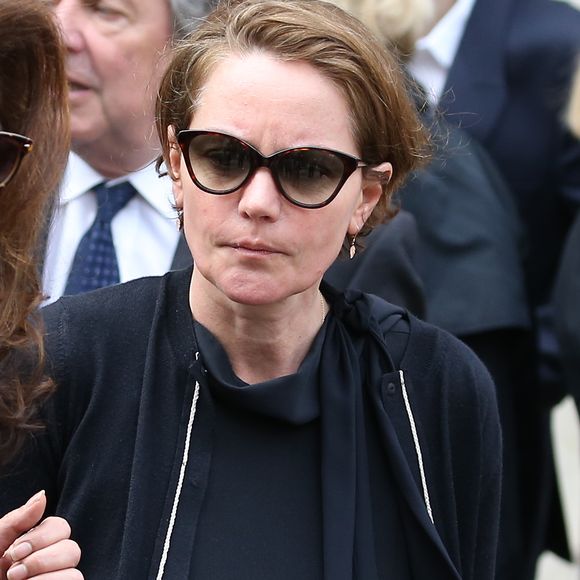 Cendrine Dominguez - Sorties des obsèques de Patrice Dominguez en la basilique Sainte Clotilde à Paris. Le 16 avril 2015
© Jacovides - Clovis / Bestimage