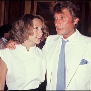 Johnny Hallyday et Nathalie Baye au mariage d'Eddie Barclay. © Bestimage