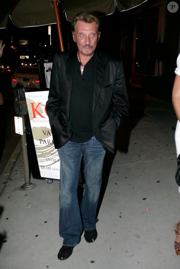 23615, WEST HOLLYWOOD, CALIFORNIE - Samedi 19 juillet 2008. Le légendaire crooner français Johnny Hallyday et son épouse Laeticia Boudou dînent au restaurant Koi de West Hollywood. Photo ; David Tonnessen, PCN/ABACAPRESS.COM