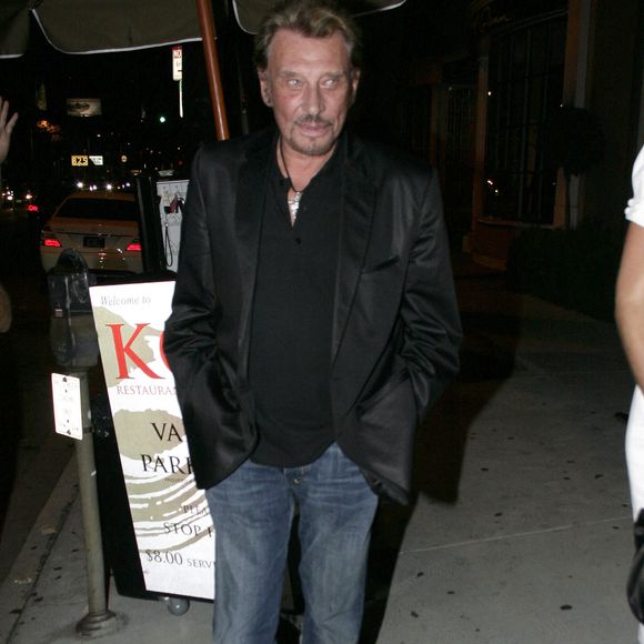23615, WEST HOLLYWOOD, CALIFORNIE - Samedi 19 juillet 2008. Le légendaire crooner français Johnny Hallyday et son épouse Laeticia Boudou dînent au restaurant Koi de West Hollywood. Photo ; David Tonnessen, PCN/ABACAPRESS.COM