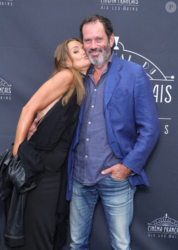 Exclusif - Christian Vadim et sa femme Nadege Meziat Festival du Cinéma Français et de la gastronomie à Aix les Bains le 5 Juin 2025. © Denis Guignebourg/Bestimage