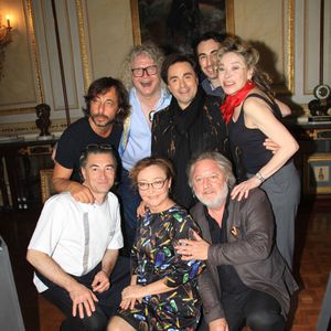 Exclusif - Le chef Jean-Pierre Jacquin, Catherine Frot, Gilles, Pierre-Jean Chalençon, Frédéric Longbois, Jordan de Luxe et Grace de Capitani - Dîner privé chez P.J.Chalençon au palais Vivienne à Paris, France, le 7 juin 2019. © Philippe Baldini/Bestimage