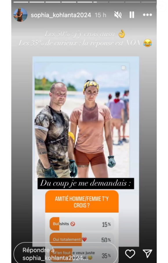 qui indique qu'ils ne sont pas en couple mais simples amis.

Sophia et Thibault, aventuriers de "Koh-Lanta", annoncés en couple.