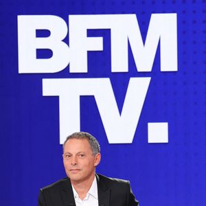 Marc-Olivier Fogiel lors de la conférence de presse de rentrée BFM TV. - RMC du groupe Altice France à Paris, France, le 31 août 2023. © Coadic Guirec/Bestimage