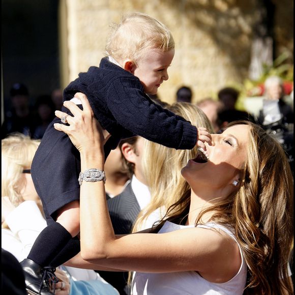 Barron Trump et sa mère Melania le 16 octobre 2007 à Los Angeles.