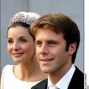 Lapresse / Agence Angeli Rome - Italie le 25/09/2003 - Le prince Emmanuel Philibert de Savoie et la princesse Clotilde de Savoie, le jour de leur mariage à la Basilique Sainte-Marie des Anges.