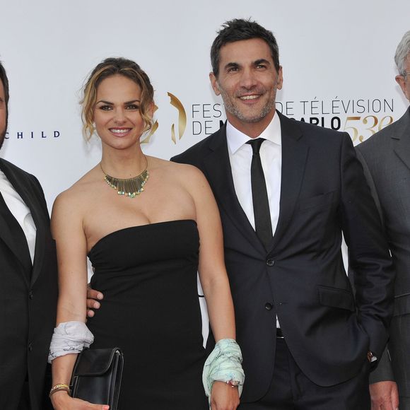 Laurent Ournac, Geraldine Lapalus, Patrick Guerineau et Thierry Heckendorn (Serie "Camping Paradis") - Ceremonie d'ouverture du 53eme festival de Monte Carlo au Forum Grimaldi a Monaco, le 9 juin 2013. JUNIOR / BESTIMAGE