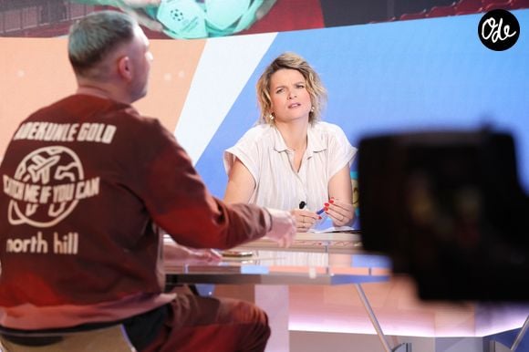 France Pierron sur le plateau de la Chaine l'Equipe. 2024-V-06. © Alain Guizard / Bestimage