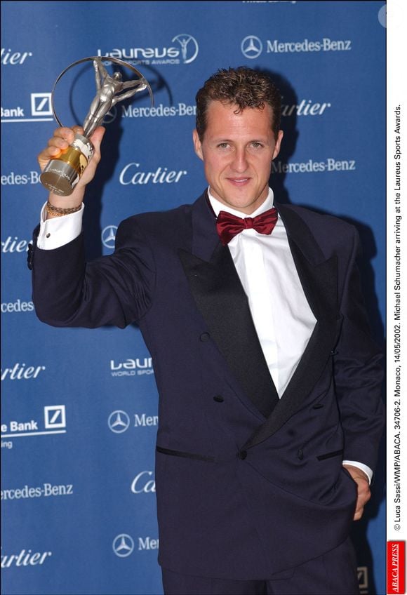 © Luca Sassi/WMP/ABACA. 34706-2. Monaco, 14/05/2002. Michael Schumacher arrive à la cérémonie des Laureus Sports Awards.