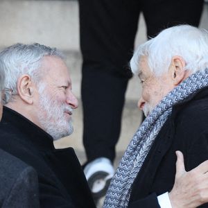 Francis Huster, Jacques Weber - Obsèques de Nathalie Baye en l'église Saint-Sulpice à Paris le 23 avril 2026. © Dominique Jacovides - Coadic Guirec / Bestimage