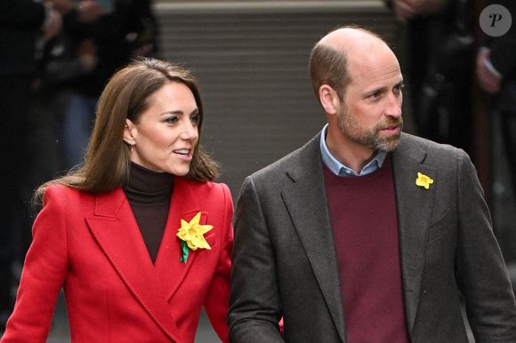 Le Prince et la Princesse de Galles partent en visite au marché de Pontypridd, au Pays de Galles, où ils s'entretiennent avec des commerçants locaux de l'impact des inondations causées par les tempêtes Bert et Darragh, et participent à la préparation et à la cuisson de gâteaux gallois à la boutique The Welsh Cake Shop. 26 février 2025. Photo by Cover Images/ABACAPRESS.COM