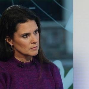 Apolline de Malherbe interviewe Bruno Retailleau lors du tournage de l'émission En Campagne de BFMTV à Bry-sur-Marne en banlieue parisienne, France le 6 novembre 2025. Photo by Jeremy Paoloni/ABACAPRESS.COM