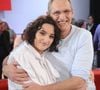 Exclusif - Vincent Dubois et sa fille Camille Dubois lors de l'enregistrement de l'émission Vivement dimanche au studio Rive gauche, présentée par M.Drucker, diffusée sur France 3 le 10 mai 2026, à Paris, France, le 14 avril 2026. © Guillaume Gaffiot/Bestimage