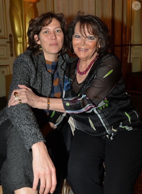 Exclusif - Claudia Cardinale et sa fille Claudia Squitieri - Cocktail "Academy Women’s Initiative" organisé par l’Académie des Oscars (AMPAS) / Swarovski, avec le soutien d’UniFrance au salon Pompadour à l'hôtel Le Meurice à Paris, France, le 8 mars 2019. Allocutions de la directrice générale d’UniFrance, la responsable des services de communication et de conception chez Swarovski et de la directrice de l'AMPAS et annonce de la lauréate de l’Academy Gold Fellowship for Women. © Veeren/Bestimage