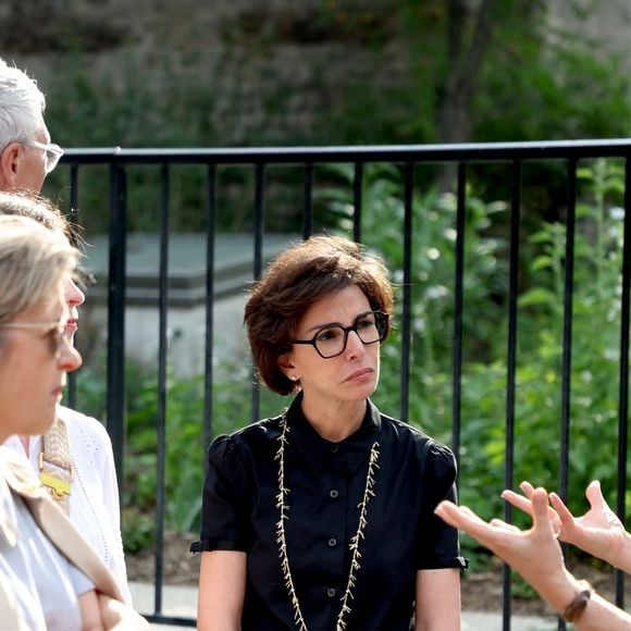 Déplacement de Rachida Dati, ministre de la Culture pour la réouverture du jardin public du musée de Cluny Musée national du Moyen Âge, à Paris, FRance, le 18 juillet 2025. © Florian Savina/Bestimage