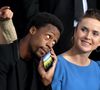 Gaël Monfils et sa femme Elina Svitolin - People en tribunes du match de football en ligue 1 Uber Eats : Le PSG (Paris Saint-Germain) remporte la victoire 2-1 contre Lyon au Parc des Princes à Paris le 19 septembre 2021. Lionel Urman/Panoramic/Bestimage
