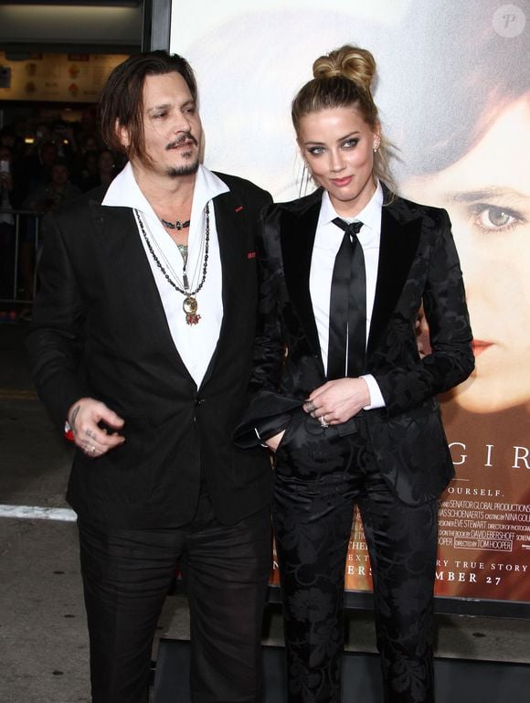 Johnny Depp et son ex-femme Amber Heard - Première de "The Danish Girl" au théatre Westwood village à Westwood le 21 novembre 2015.