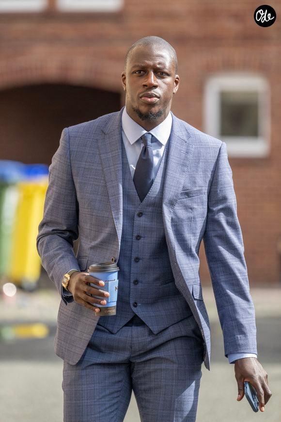 Le footballeur de Manchester City Benjamin Mendy arrive pour son nouveau procès au tribunal de la Couronne de Chester, Royaume Uni, le 11 juillet 2023. Mirrorpix / Bestimage