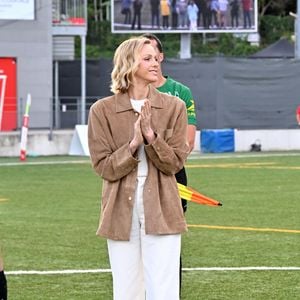La princesse Charlene de Monaco ont assisté au 1er Tournoi Monaco Sevens qui s'est déroulé au Stade prince héréditaire Jacques à Beausoleil, le 1er mai 2026. © Bruno Bebert/Bestimage