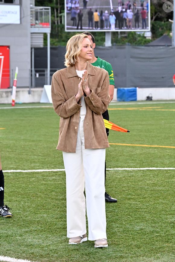 La princesse Charlene de Monaco ont assisté au 1er Tournoi Monaco Sevens qui s'est déroulé au Stade prince héréditaire Jacques à Beausoleil, le 1er mai 2026. © Bruno Bebert/Bestimage