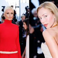 Cheveux courts blond platine et robe rouge pour Adriana Karembeu, Ester Expósito brille en robe bustier dorée sur le tapis rouge cannois