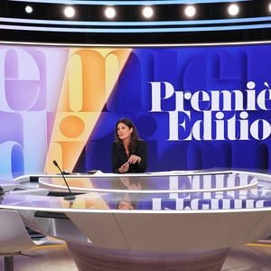 Adeline François, Apolline de Malherbe et Laure Closier lors de la conférence de presse de rentrée BFM TV. - RMC du groupe Altice France à Paris, France, le 31 août 2023. © Coadic Guirec/Bestimage