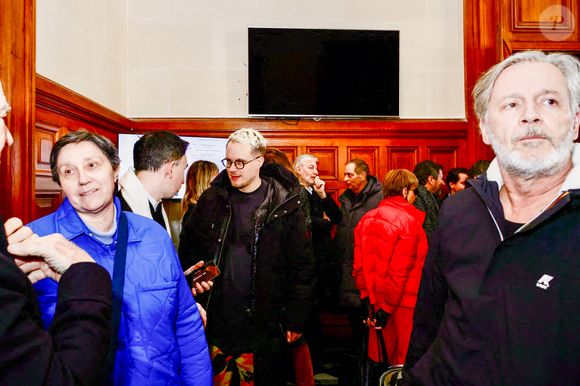 Exclusif - Danielle Moreau, Jordan De Luxe, Guillaume Genton et  Jean-Michel Maire - Plusieurs personnalités de C8 sont venues devant le Conseil d’État pour soutenir les chaînes de la TNT C8 et NRJ 12 pour l'audience de la dernière chance, à Paris, France, le 14 janvier 2025. © Jack Tribeca/Bestimage