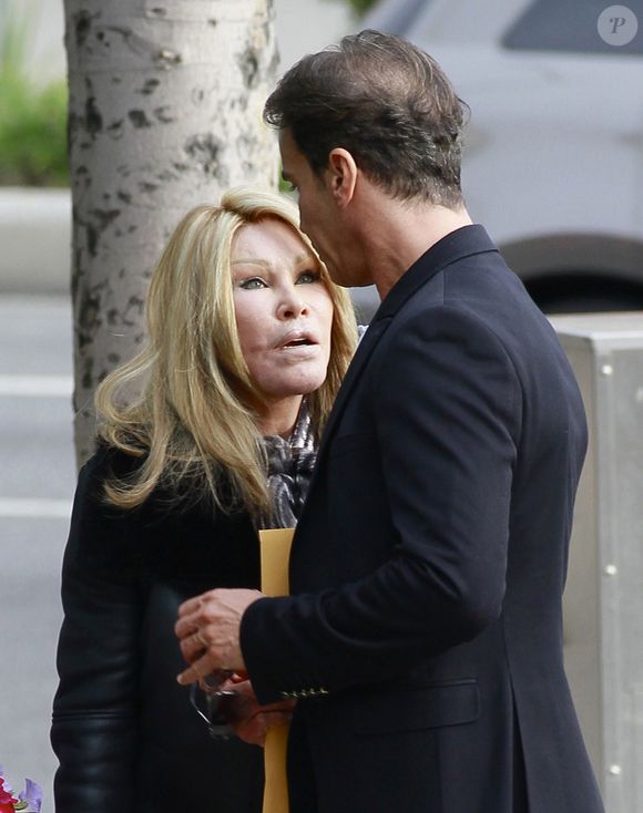 Exclusif - Jocelyn Wildenstein et Lloyd Klein ont dejeune au cafe Med a Los Angeles, le 31 janvier 2014.
Bestimage