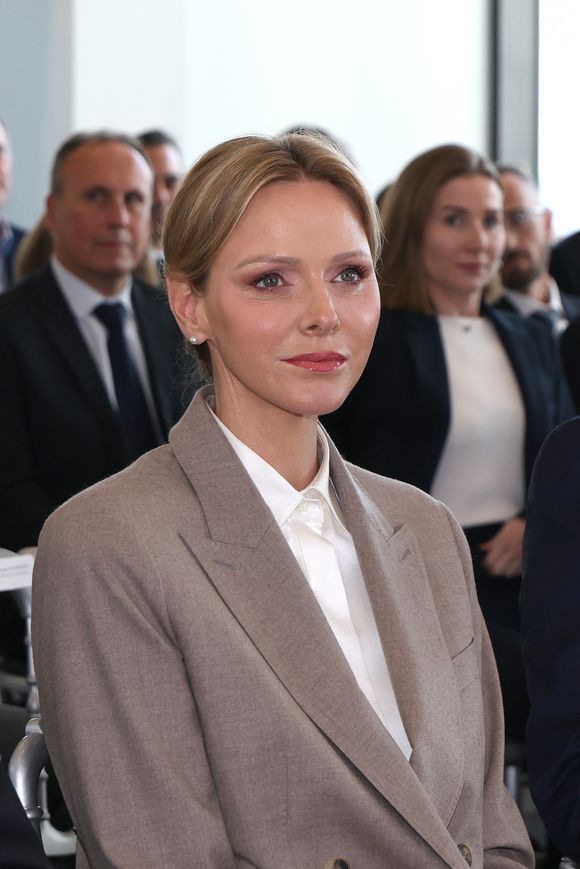 La princesse Charlène de Monaco lors de l’inauguration du nouveau siège de la société Smeg dans le quartier de Fontvieille à Monaco le 15 octobre 2025. © Claudia Albuquerque / Bestimage