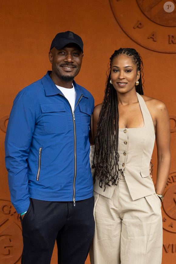 Harry Roselmack et sa nouvelle compagne Jennifer Galap au village lors des Internationaux de France de Tennis de Roland Garros 2025, à Paris, France, le 7 juin 2025. © Cyril Moreau/Bestimage