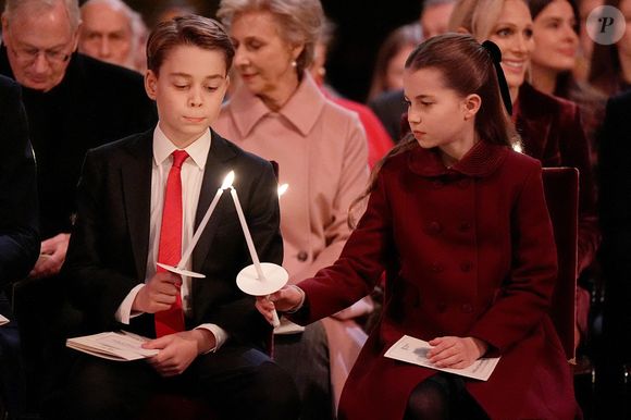 Le prince George de Galles, la princesse Charlotte de Galles - La famille royale d'Angleterre assiste à la messe "Together At Christmas Carol" à l'abbaye de Westminster à Londres, Royaume-Uni le 6 Décembre, 2024 (Julien Burton / Bestimage).