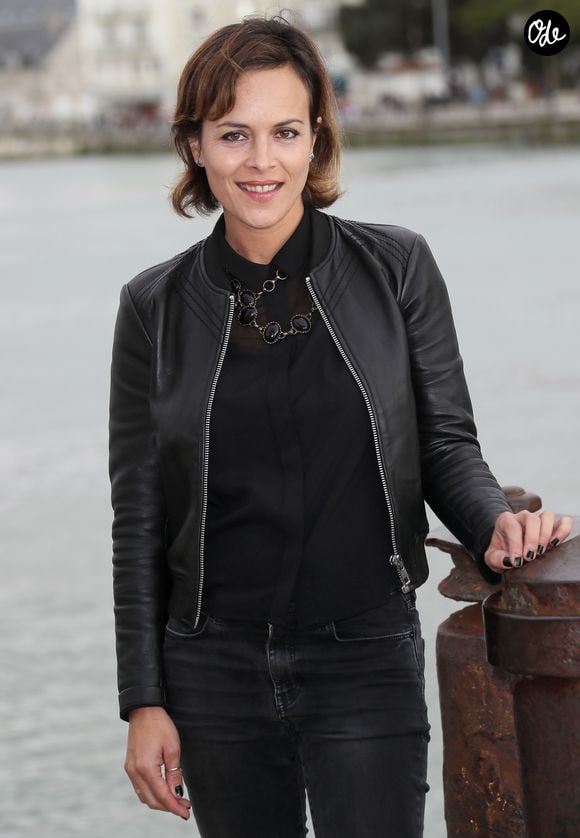 Armelle Deutsch au photocall du téléfilm "Harcelée" lors du 18ème Festival de la Fiction TV de La Rochelle, le 17 septembre 2016. © Patrick Bernard / Bestimage