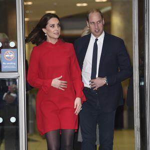 Le prince William, duc de Cambridge, et Catherine Kate Middleton, duchesse de Cambridge (enceinte)  lors du Children's Global Media Summit à Manchester le 6 décembre 2017. Agence / Bestimage