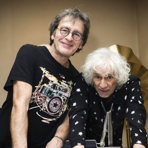 Louis Bertignac, Richard Kolinka, Backstage du concert au Trianon Paris et diffusé en direct sur Olympia TV, à Paris, France, le 18 janvier 2025. © Jack Tribeca/Bestimage