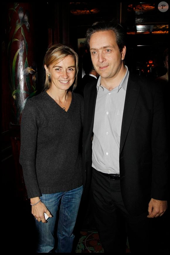 Anne Consigny et son mari Eric de Chassey - Diner en l'honneur des artistes contemporains Alex Kats et Banks Violette par le galeriste Thaddaeu Ropac chez Maxim's à Paris, le 20 octobre 2011.