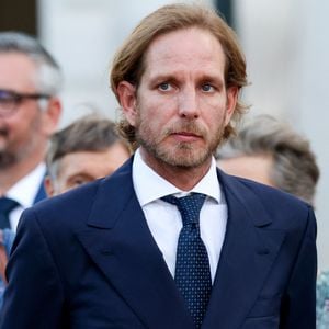 Andrea Casiraghi lors de la célébration de la fête de la Saint Jean sur la Place du Palais princier de Monaco, le 23 juin 2026. © Claudia Albuquerque/Bestimage