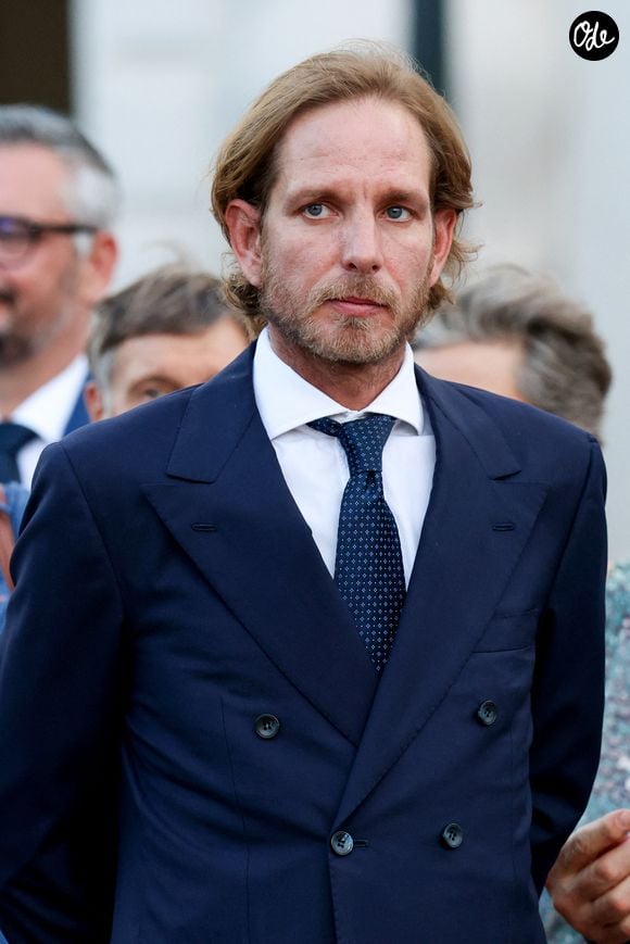 Andrea Casiraghi lors de la célébration de la fête de la Saint Jean sur la Place du Palais princier de Monaco, le 23 juin 2026. © Claudia Albuquerque/Bestimage