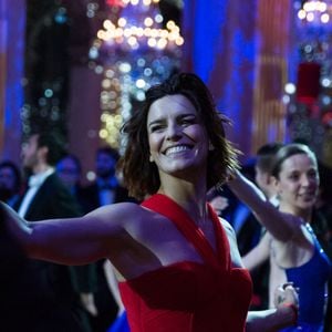Fauve Hautot, danseuse, lors du Bal Paramour qui se tient à la mairie de Paris le jour de la Saint-Valentin, organisé pour récolter des fonds pour la lutte contre le sida, Paris, France, 14 février 2019. Photo par Daniel Derajinski/ABACAPRESS.COM